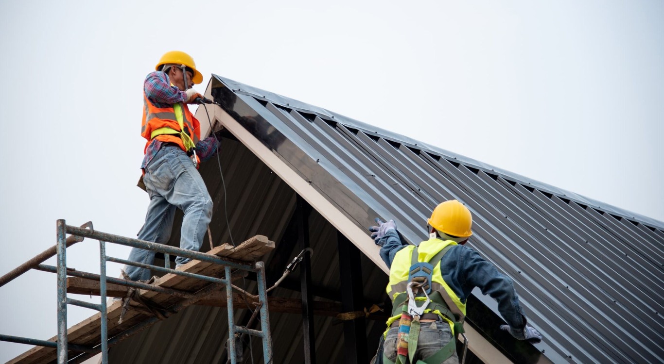 Professional roofers repairing roof in Danville, CA